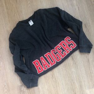 PINK // Wisconsin Badger Crop Sweatshirt